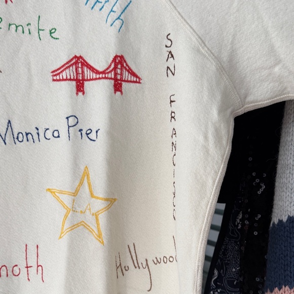 NWT Anthropologie The Great Slouch sweatshirt Golden State embroidery size Large - Picture 8 of 11